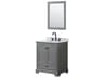 Wyndham Collection Deborah 30" Dark Gray Vanity with 24" Mirror