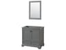 Wyndham Collection Deborah 35" Dark Gray Vanity with 24" Mirror