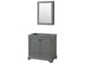 Wyndham Collection Deborah 35" Dark Gray Vanity with Medicine Cabinet