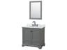 Wyndham Collection Deborah 36" Dark Gray Vanity with 24" Mirror