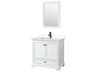 Wyndham Collection Deborah 36" White Vanity with 24" Mirror