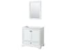 Wyndham Collection Deborah 35" White Vanity with 24" Mirror