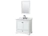 Wyndham Collection Deborah 36" White Vanity with 24" Mirror