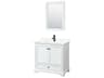 Wyndham Collection Deborah 36" White Vanity with 24" Mirror