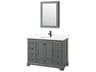 Wyndham Collection Deborah 48" Dark Gray Vanity with Medicine Cabinet