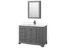 Wyndham Collection Deborah 48" Dark Gray Vanity with Medicine Cabinet