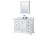 Wyndham Collection Deborah 48" White Vanity with Medicine Cabinet