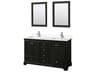 Wyndham Collection Deborah 60" Dark Espresso Vanity with 24" Mirror