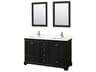 Wyndham Collection Deborah 60" Dark Espresso Vanity with 24" Mirror