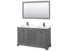 Wyndham Collection Deborah 60" Dark Gray Vanity with 58" Mirror