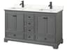 Wyndham Collection Deborah 60" Dark Gray Vanity