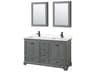 Wyndham Collection Deborah 60" Dark Gray Vanity with Medicine Cabinet