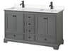 Wyndham Collection Deborah 60" Dark Gray Vanity