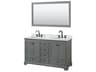 Wyndham Collection Deborah 60" Dark Gray Vanity with 58" Mirror