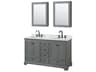 Wyndham Collection Deborah 60" Dark Gray Vanity with Medicine Cabinet