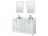 Wyndham Collection Deborah 60" White Vanity with 24" Mirror