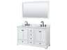 Wyndham Collection Deborah 60" White Vanity with 58" Mirror