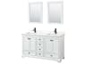 Wyndham Collection Deborah 60" White Vanity with 24" Mirror
