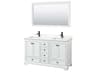Wyndham Collection Deborah 60" White Vanity with 58" Mirror