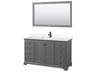 Wyndham Collection Deborah 60" Dark Gray Vanity with 58" Mirror