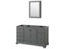 Wyndham Collection Deborah 59" Dark Gray Vanity with Medicine Cabinet