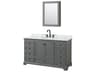 Wyndham Collection Deborah 60" Dark Gray Vanity with Medicine Cabinet
