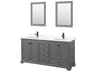 Wyndham Collection Deborah 72" Dark Gray Vanity with 24" Mirror