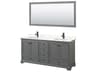 Wyndham Collection Deborah 72" Dark Gray Vanity with 70" Mirror