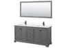 Wyndham Collection Deborah 72" Dark Gray Vanity with 70" Mirror