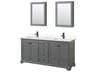 Wyndham Collection Deborah 72" Dark Gray Vanity with Medicine Cabinet