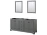 Wyndham Collection Deborah 71" Dark Gray Vanity with 24" Mirror