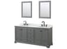 Wyndham Collection Deborah 72" Dark Gray Vanity with 24" Mirror