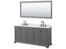Wyndham Collection Deborah 72" Dark Gray Vanity with 70" Mirror