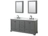 Wyndham Collection Deborah 72" Dark Gray Vanity with Medicine Cabinet