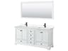 Wyndham Collection Deborah 72" White Vanity with 70" Mirror