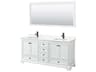 Wyndham Collection Deborah 72" White Vanity with 70" Mirror