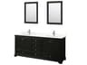 Wyndham Collection Deborah 80" Dark Espresso Vanity with 24" Mirror