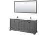 Wyndham Collection Deborah 80" Dark Gray Vanity with 70" Mirror