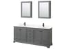 Wyndham Collection Deborah 80" Dark Gray Vanity with Medicine Cabinet