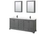 Wyndham Collection Deborah 80" Dark Gray Vanity with Medicine Cabinet