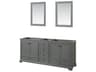 Wyndham Collection Deborah 79" Dark Gray Vanity with 24" Mirror