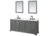 Wyndham Collection Deborah 80" Dark Gray Vanity with 24" Mirror