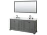Wyndham Collection Deborah 80" Dark Gray Vanity with 70" Mirror