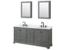 Wyndham Collection Deborah 80" Dark Gray Vanity with Medicine Cabinet