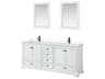 Wyndham Collection Deborah 80" White Vanity with 24" Mirror
