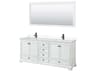 Wyndham Collection Deborah 80" White Vanity with 70" Mirror