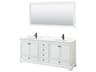 Wyndham Collection Deborah 80" White Vanity with 70" Mirror