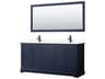 Wyndham Collection Avery 72" Dark Blue Vanity with 70" Mirror