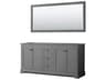 Wyndham Collection Avery 71" Dark Gray Vanity with 70" Mirror