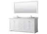 Wyndham Collection Avery 72" White Vanity with 70" Mirror